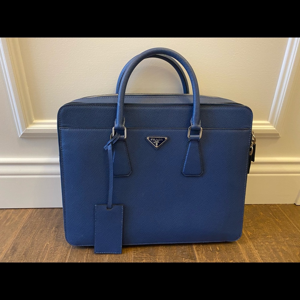 Like New Authentic Navy Prada Briefcase